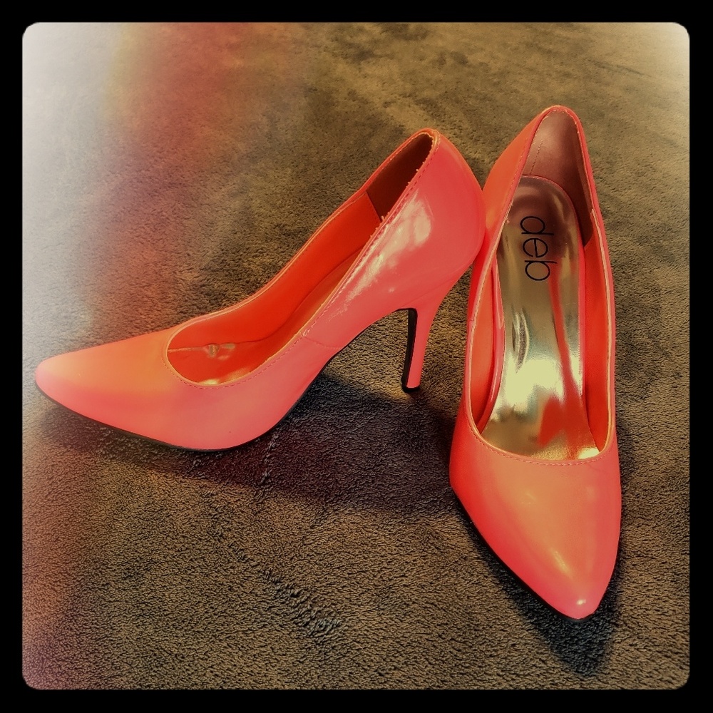 Neon Coral Pumps